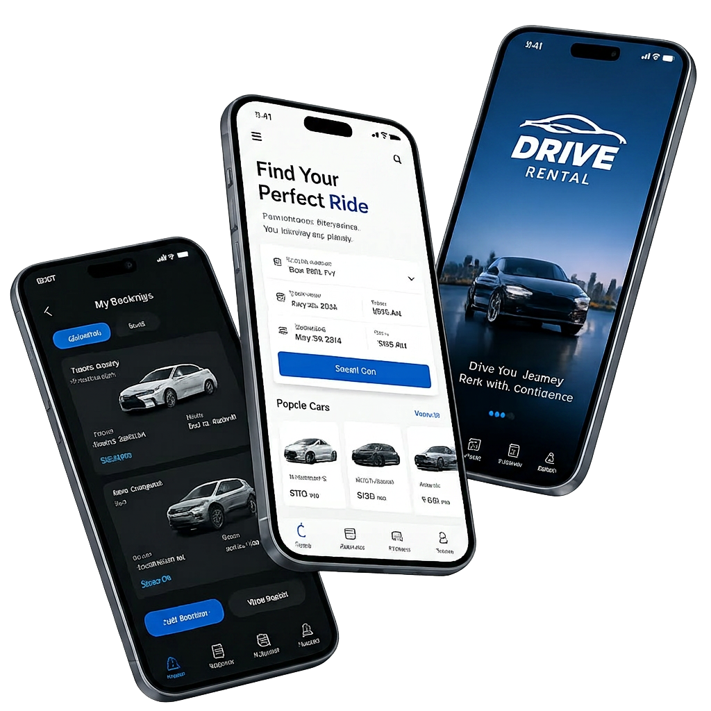 Mobile app design mockups
